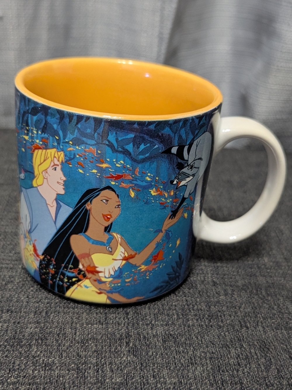 Vintage Walt Disney Pocahontas Coffee Tea Mug Cup Colors of the Wind Scene 12oz